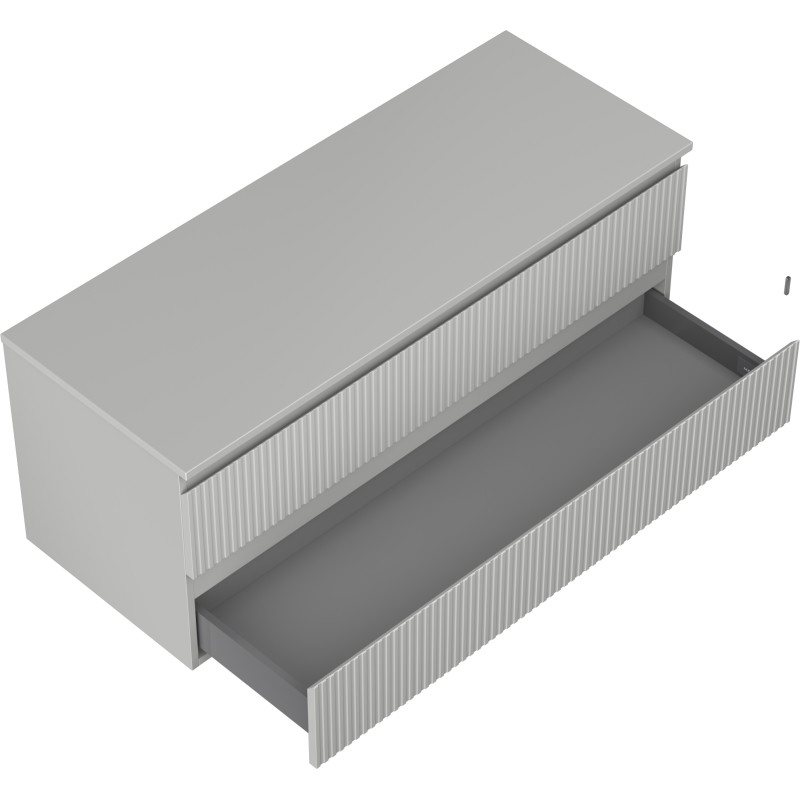 Mexen Rivel mobile da bagno sottolavabo 120 cm con piano, 2 cassetti, scanalato, grigio opaco - 91A20-12047-2-BFFC62