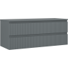 Mexen Rivel armario de baño para lavabo 120 cm con encimera, 2 cajones, acanalado, grafito mate - 91A20-12047-2-BFFC66