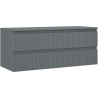 Mexen Rivel szafka łazienkowa podumywalkowa 120 cm z blatem, 2 szuflady, ryflowana , grafit mat - 91A20-12047-2-BFFC66