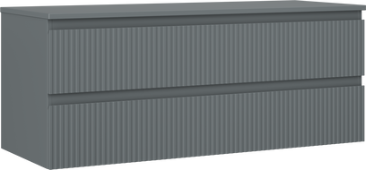 Mexen Rivel Badezimmerschrank 120 cm mit Arbeitsplatte, 2 Schubladen, geriffelt, Graphit matt - 91A20-12047-2-BFFC66