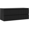 Mexen Rivel meuble de salle de bain sous-vasque 120 cm avec plateau, 2 tiroirs, rainuré, noir mat - 91A20-12047-2-BFFC71