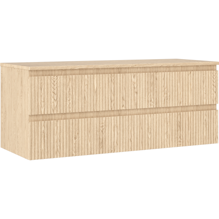 Mexen Rivel Badezimmerschrank unter Waschbecken 120 cm mit Arbeitsplatte, 2 Schubladen, gerillt, Eiche - 91A20-12047-2-BFFC81