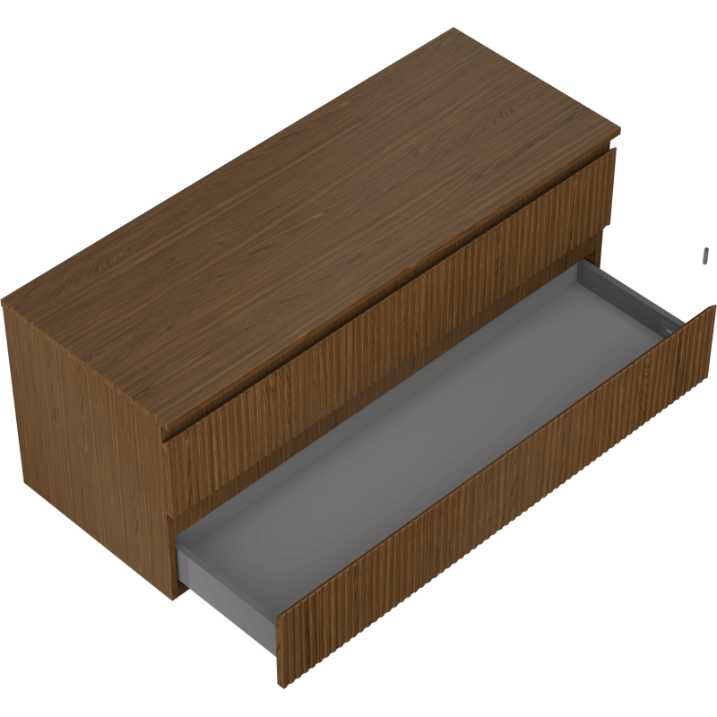 Mexen Rivel Buedzëmmer Ënnerdësch 120 cm mat Uewerfläch, 2 Schief, geriffelt, Nëss - 91A20-12047-2-BFFC86