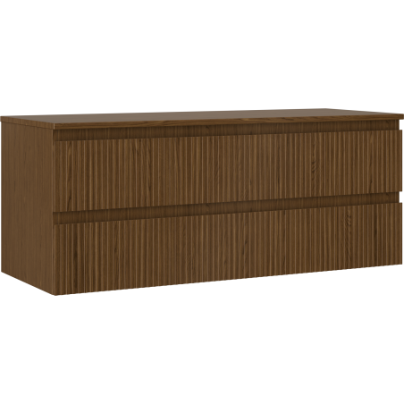 Mexen Rivel badkamerkastje 120 cm met blad, 2 lades, gefreesd, walnoot - 91A20-12047-2-BFFC86
