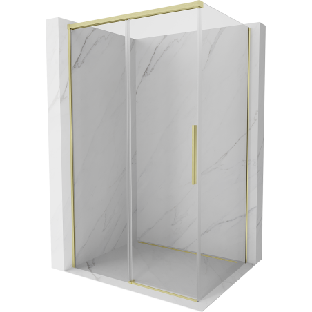 Mexen Rox Duschkabine 100 x 90 cm, transparent, gebürstetes Gold - 8C2-100-090-55-00
