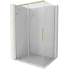 Mexen Rox Duschkabine 100 x 90 cm, transparent, gebürstetes Gold - 8C2-100-090-55-00