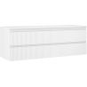 Mexen Rivel szafka łazienkowa podumywalkowa 140 cm z blatem, 2 szuflady, ryflowana , biała mat - 91A20-14047-2-BFFC01