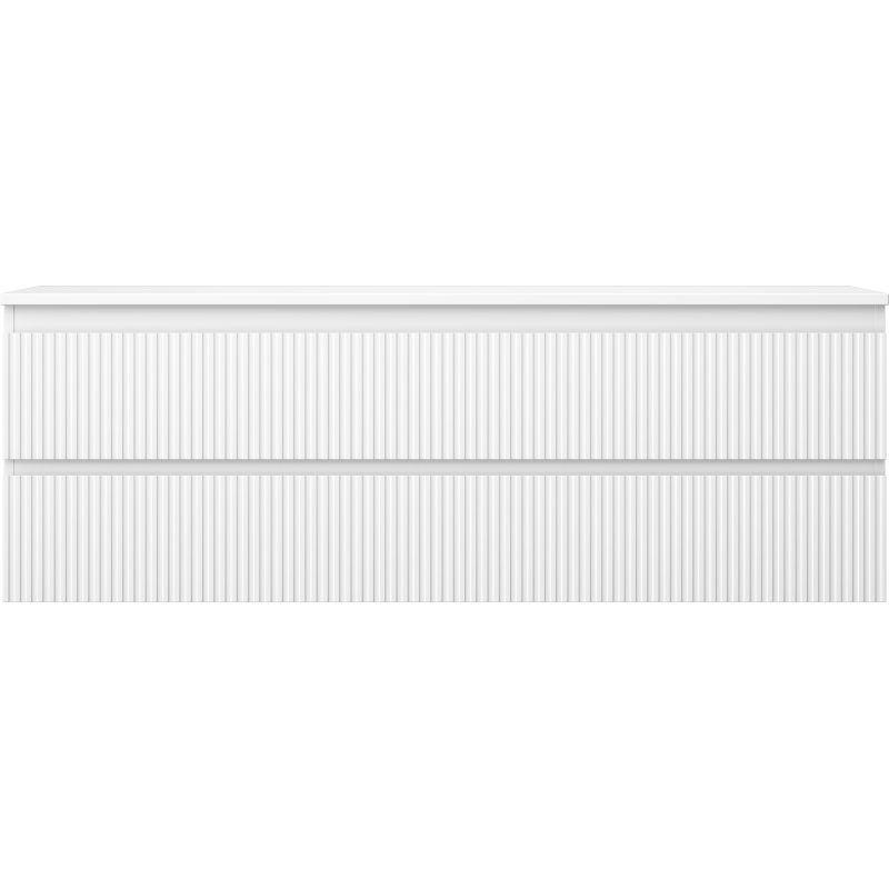 Mexen Rivel armario de baño bajo lavabo 140 cm con encimera, 2 cajones, acanalado, blanco mate - 91A20-14047-2-BFFC01