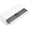 Mexen Rivel bathroom cabinet for washbasin 140 cm with countertop, 2 drawers, grooved, matte white - 91A20-14047-2-BFFC01