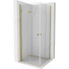 Mexen Lima Cabine de duche dobrável Duo 90 x 90 cm, transparente, dourada - 856-090-090-50-00-02