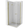 Mexen Lima Duo opvouwbare douchecabine 90 x 90 cm, transparant, goud - 856-090-090-50-00-02