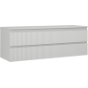 Mexen Rivel badkamerkast 140 cm onder wastafel met blad, 2 laden, gegroefd, grijs mat - 91A20-14047-2-BFFC62