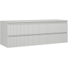 Mexen Rivel bathroom vanity 140 cm with countertop, 2 drawers, grooved, matte gray - 91A20-14047-2-BFFC62