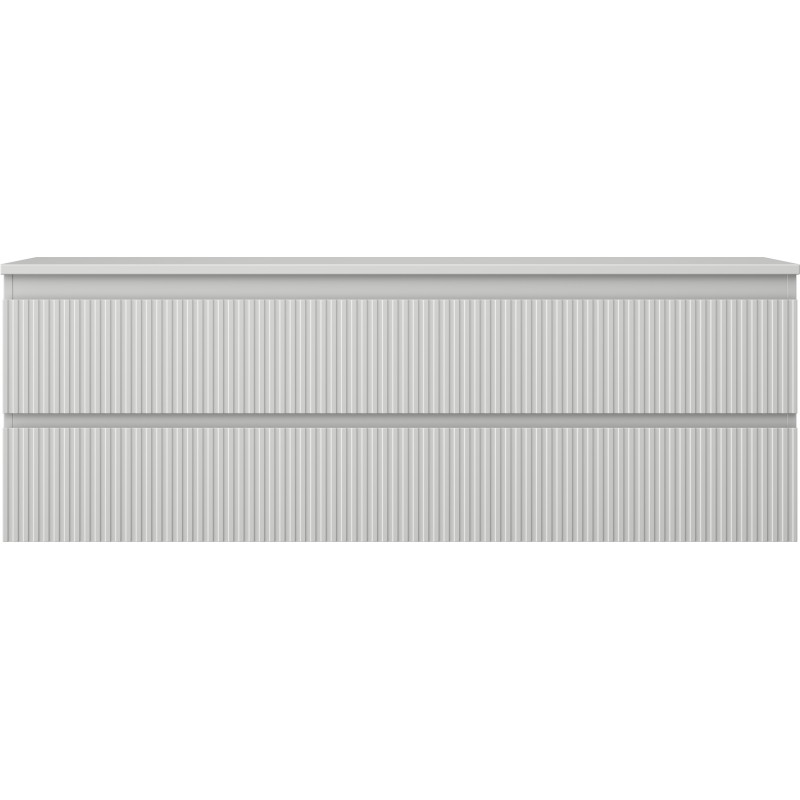 Mexen Rivel badkamerkast 140 cm onder wastafel met blad, 2 laden, gegroefd, grijs mat - 91A20-14047-2-BFFC62