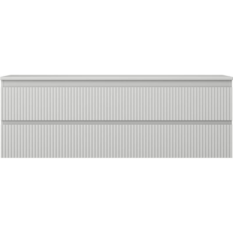 Mexen Rivel meuble de salle de bains sous-lavabo 140 cm avec plateau, 2 tiroirs, rainuré, gris mat - 91A20-14047-2-BFFC62