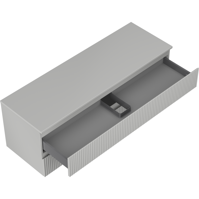 Mexen Rivel mobile da bagno sottolavabo 140 cm con piano, 2 cassetti, scanalato, grigio opaco - 91A20-14047-2-BFFC62