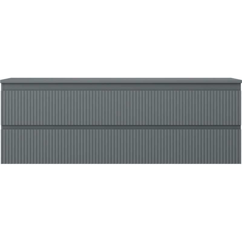 Mexen Rivel badkamerkast onder de wasbak 140 cm met blad, 2 laden, geribbeld, grafiet mat - 91A20-14047-2-BFFC66
