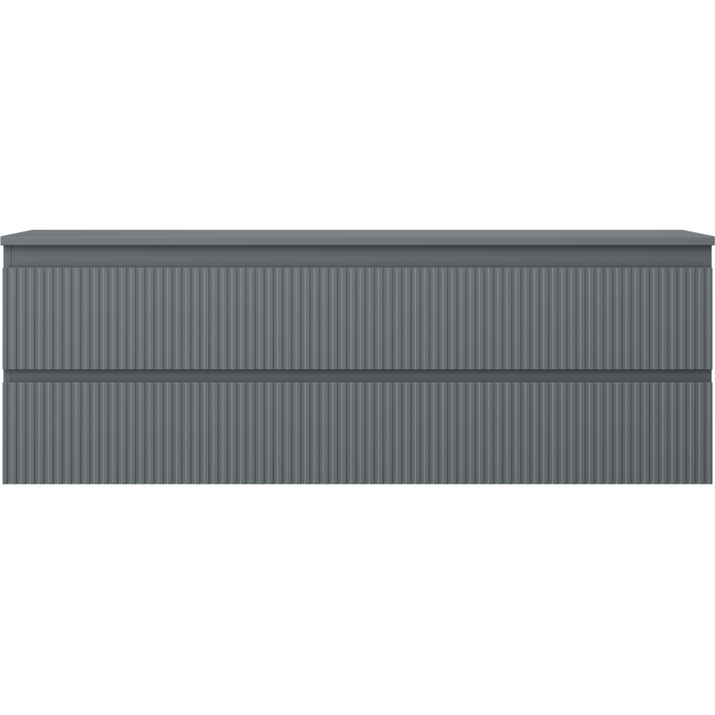 Mexen Rivel badkamerkast onder wastafel 140 cm met blad, 2 laden, gegroefd, grafiet mat - 91A20-14047-2-BFFC66
