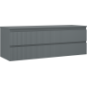 Mexen Rivel szafka łazienkowa podumywalkowa 140 cm z blatem, 2 szuflady, ryflowana , grafit mat - 91A20-14047-2-BFFC66