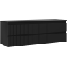 Mexen Rivel badkamerkast onder wastafel 140 cm met blad, 2 laden, geribbeld, zwart mat - 91A20-14047-2-BFFC71