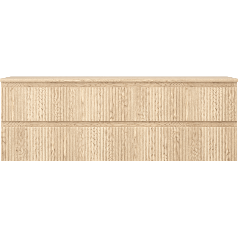 Mexen Rivel Badezimmerunterschrank 140 cm mit Arbeitsplatte, 2 Schubladen, geriffelt, Eiche - 91A20-14047-2-BFFC81