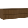 Mexen Rivel Badezimmerschrank 140 cm mit Arbeitsplatte, 2 Schubladen, geriffelt, Walnuss - 91A20-14047-2-BFFC86