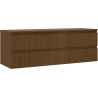 Mexen Rivel badkamerkast onder de gootsteen 140 cm met blad, 2 laden, gegroefd, walnoot - 91A20-14047-2-BFFC86