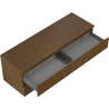 Mexen Rivel armario de baño bajo lavabo 140 cm con encimera, 2 cajones, ranurado, nogal - 91A20-14047-2-BFFC86