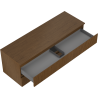 Mexen Rivel badkamerkast onder de wastafel 140 cm met blad, 2 laden, geribbeld, walnoot - 91A20-14047-2-BFFC86