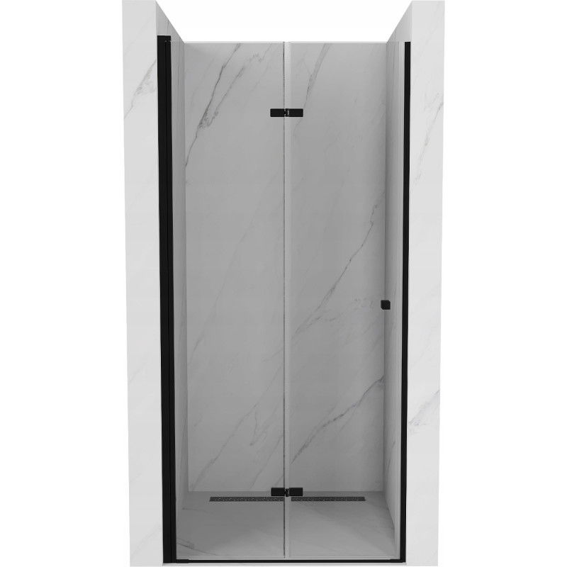 Mexen Lima vouwwanden deur 100 cm, transparant, zwart - 856-100-000-70-00