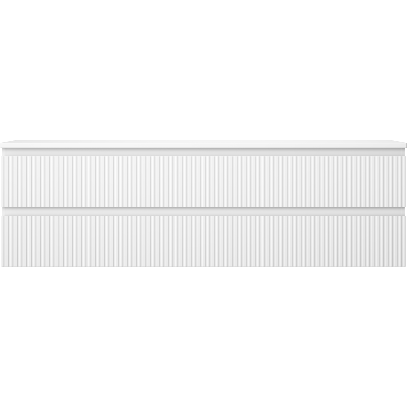 Mexen Rivel kopalniška omarica za umivalnik 160 cm z delovno ploščo, 2 predala, z reliefno površino, bela mat