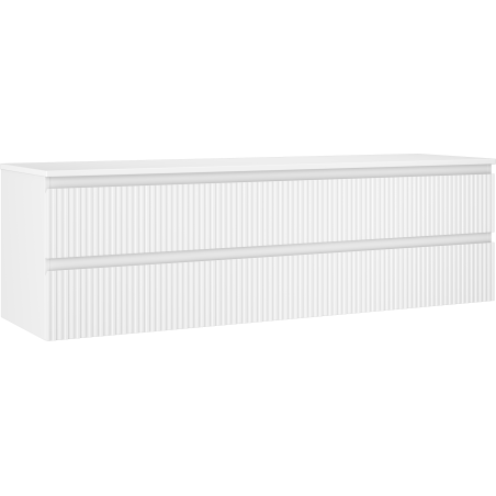 Mexen Rivel meuble de salle de bain sous lavabo 160 cm avec plateau, 2 tiroirs, rainuré, blanc mat - 91A20-16047-2-BFFC01