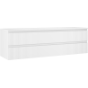 Mexen Rivel mueble de baño bajo lavabo de 160 cm con encimera, 2 cajones, estriado, blanco mate - 91A20-16047-2-BFFC01