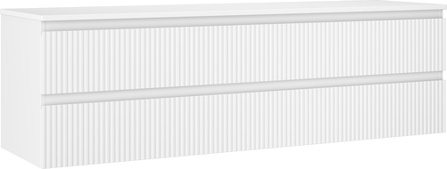 Mexen Rivel armário de casa de banho 160 cm para lavatório com superfície, 2 gavetas, frisado, branco mate