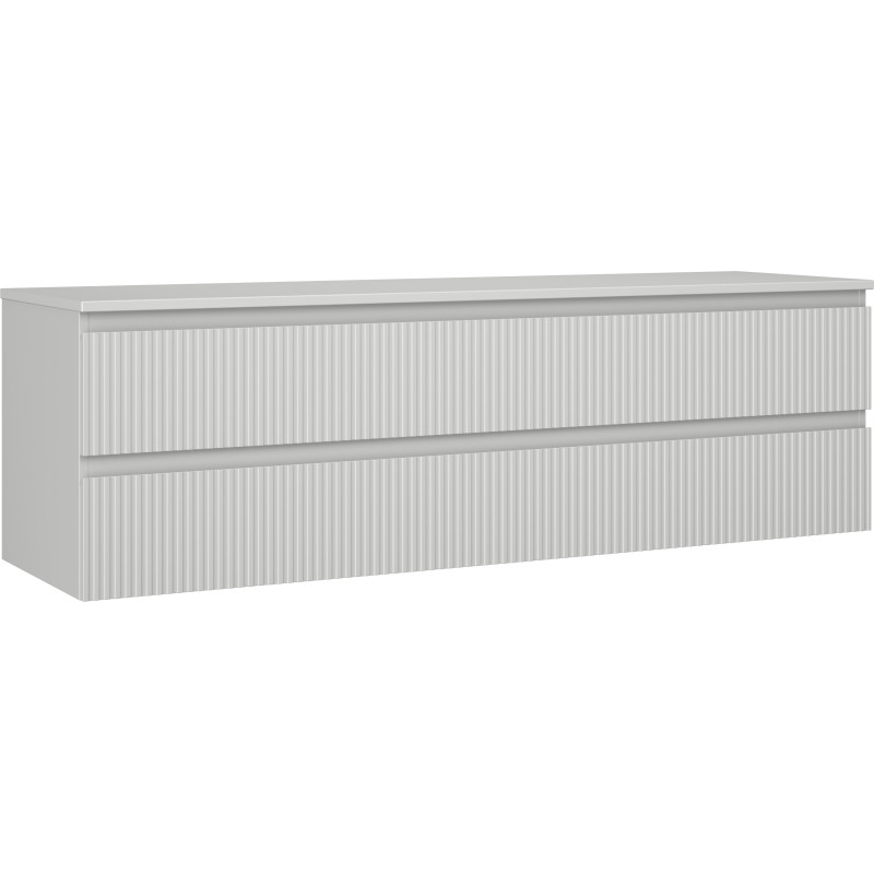 Mexen Rivel armario de baño bajo lavabo de 160 cm con encimera, 2 cajones, ranurado, gris mate - 91A20-16047-2-BFFC62
