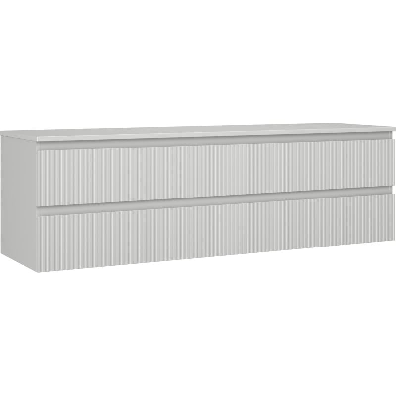 Mexen Rivel badkamerkast onder de wastafel 160 cm met blad, 2 laden, gegroefd, grijs mat - 91A20-16047-2-BFFC62