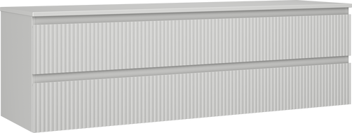 Mexen Rivel Badezimmerschrank 160 cm mit Waschtischplatte, 2 Schubladen, geriffelt, grau matt - 91A20-16047-2-BFFC62