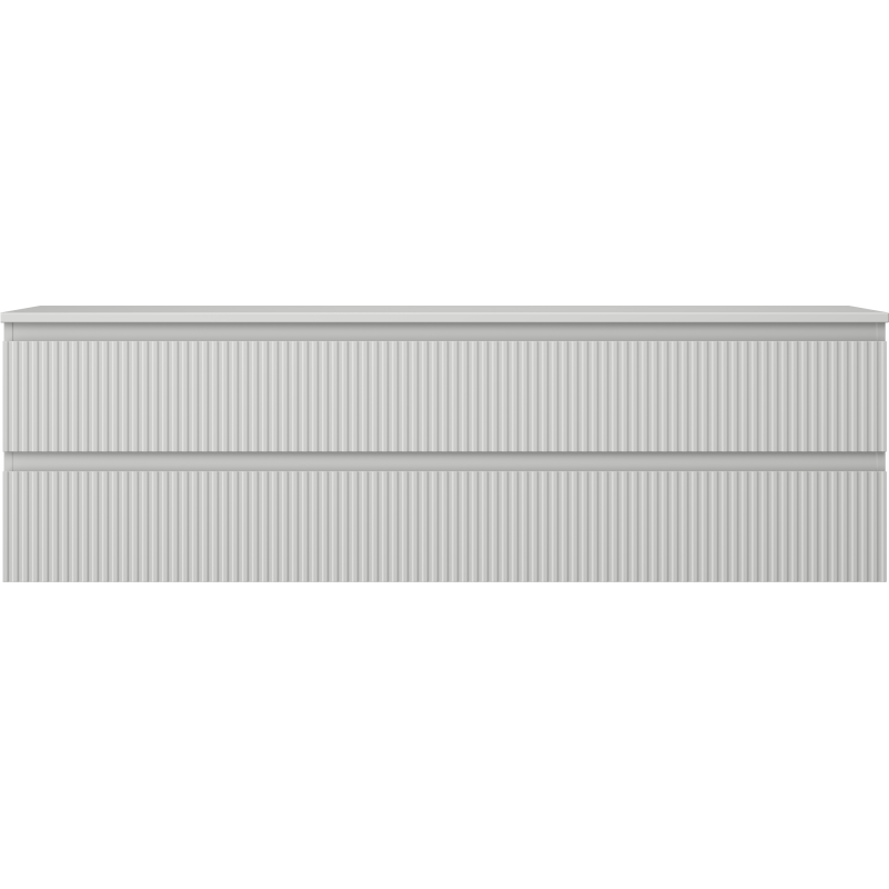 Mexen Rivel 160 cm kylpyhuonekaappi allaskaapilla, työtaso, 2 laatikkoa, uritettu, harmaa matta - 91A20-16047-2-BFFC62