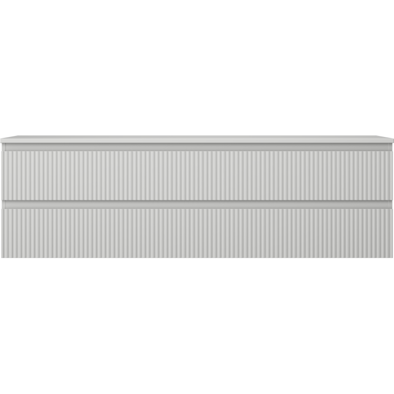 Mexen Rivel Badezimmerschrank 160 cm mit Tischplatte, 2 Schubladen, geriffelt, grau matt - 91A20-16047-2-BFFC62