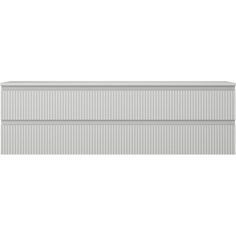 Mexen Rivel badkamerkast onder de wastafel 160 cm met blad, 2 laden, gegroefd, grijs mat - 91A20-16047-2-BFFC62