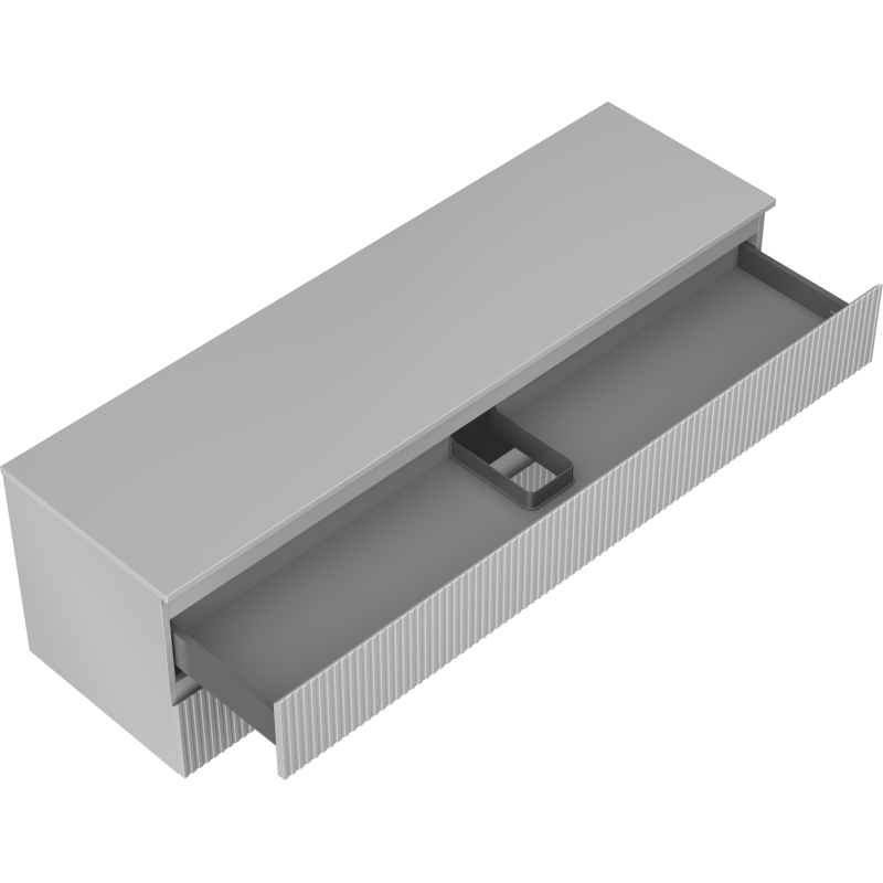Mexen Rivel 160 cm kylpyhuonekaappi allaskaapilla, työtaso, 2 laatikkoa, uritettu, harmaa matta - 91A20-16047-2-BFFC62