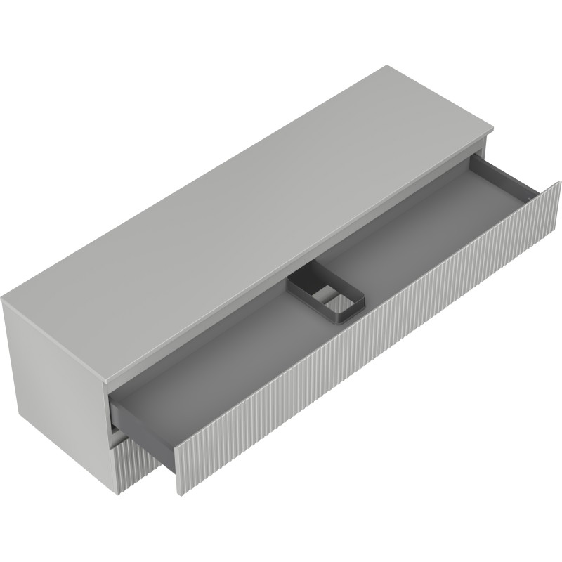 Mexen Rivel armario de baño bajo lavabo de 160 cm con encimera, 2 cajones, ranurado, gris mate - 91A20-16047-2-BFFC62