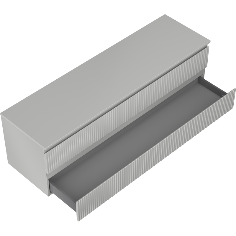 Mexen Rivel meuble de salle de bain sous lavabo 160 cm avec plateau, 2 tiroirs, rainuré, gris mat - 91A20-16047-2-BFFC62