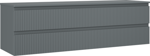 Mexen Rivel badkamerkast onder wastafel 160 cm met blad, 2 lades, gegolfd, grafiet mat - 91A20-16047-2-BFFC66