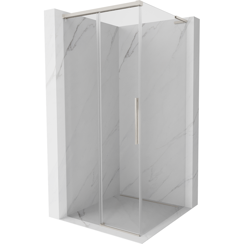 Mexen Rox L skjutbar duschkabin 100 x 100 cm, transparent, borstad nickel - 8C2L-100-100-97-00