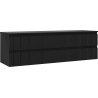 Mexen Rivel 160 cm Unterschrank für Badezimmer mit Arbeitsplatte, 2 Schubladen, geriffelt, schwarz matt - 91A20-16047-2-BFFC71