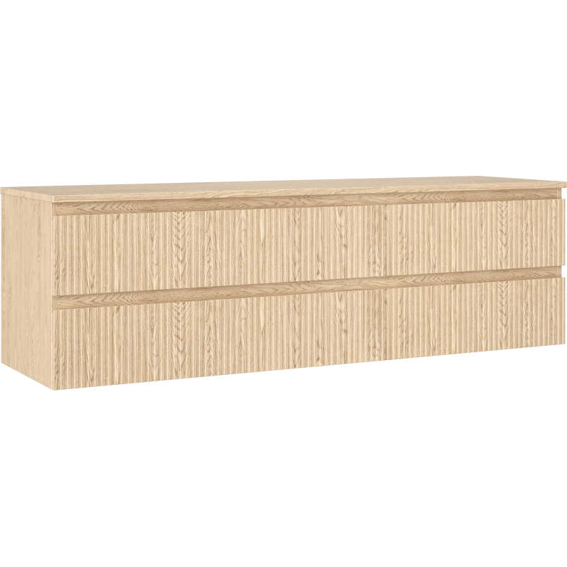 Mexen Rivel mobile bagno sottolavabo 160 cm con piano, 2 cassetti, scanalato, rovere - 91A20-16047-2-BFFC81