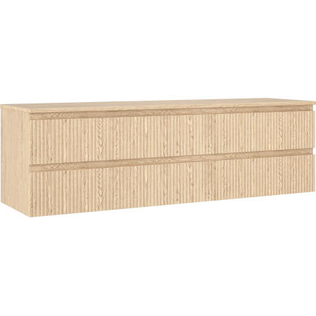 Mexen Rivel Badezimmerschrank für Waschtisch 160 cm mit Arbeitsplatte, 2 Schubladen, geriffelt, Eiche - 91A20-16047-2-BFFC81