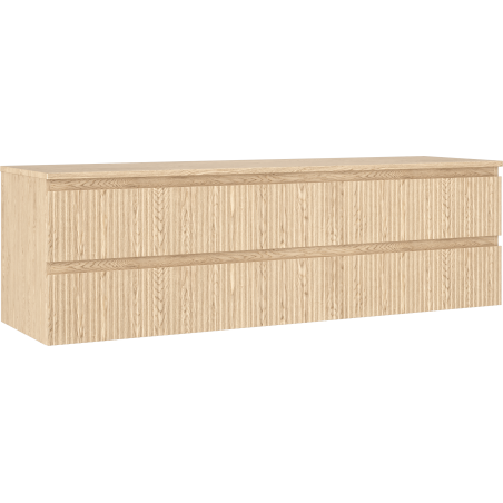 Mexen Rivel badkamerkast onder de wastafel 160 cm met blad, 2 laden, geribbeld, eiken - 91A20-16047-2-BFFC81