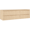Mexen Rivel szafka łazienkowa podumywalkowa 160 cm z blatem, 2 szuflady, ryflowana , dąb - 91A20-16047-2-BFFC81